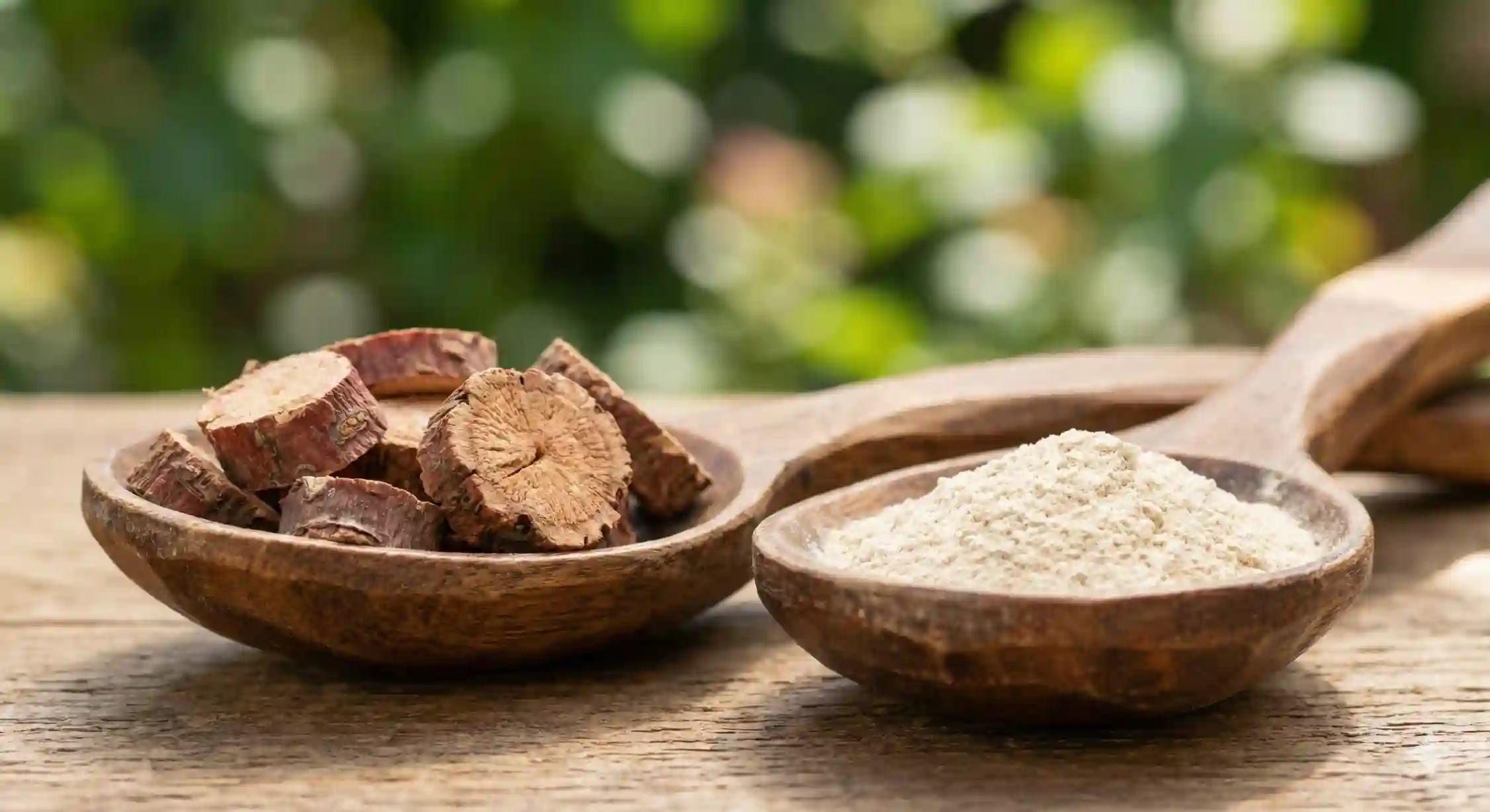 ریشه گیاه رودیولا و پودر آشواگاندا برای درمان گیاهی استرس و کاهش کورتیزول.