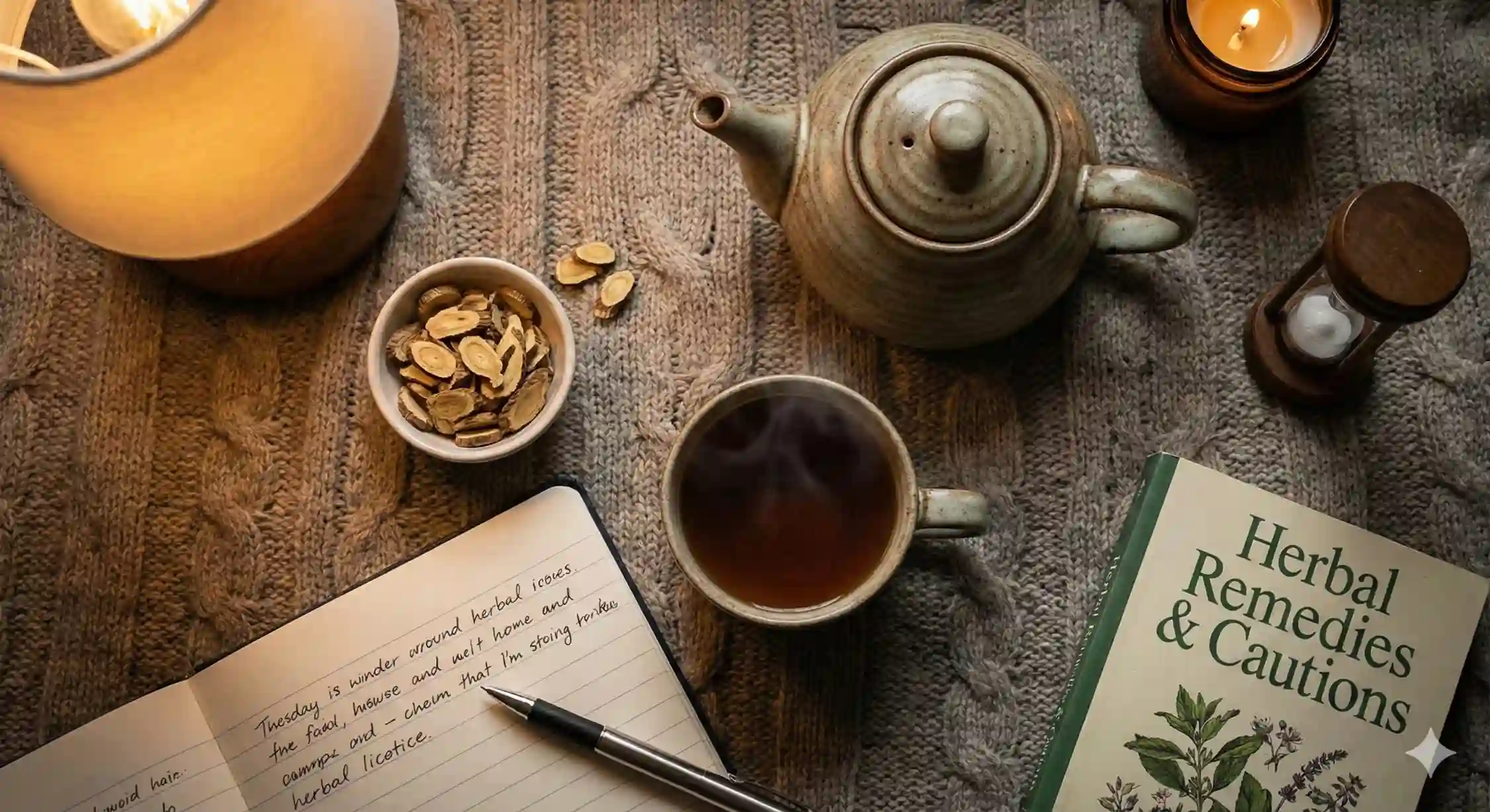 طرز تهیه دمنوش ریشه شیرین بیان و نکات مهم مصرف گیاهان دارویی.